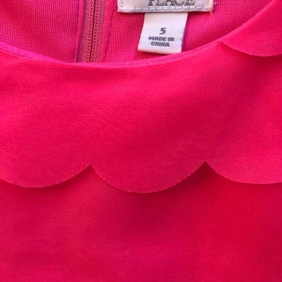CHILDRENS PLACE pink soft scallop dress - Picture 3 of 4